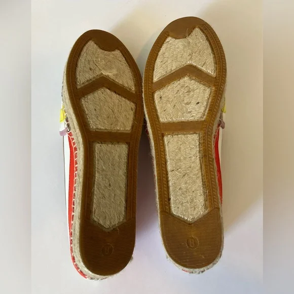 Kate Spade Leena Rainbow Striped Lace up Espadrilles Platform Flats Size 8 M - Picture 9 of 11